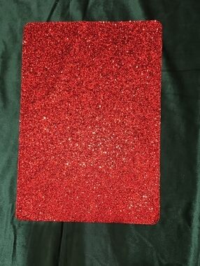 Robert Stanley Christmas Red Glitter Holiday Placemat 17x12 - Set of 4